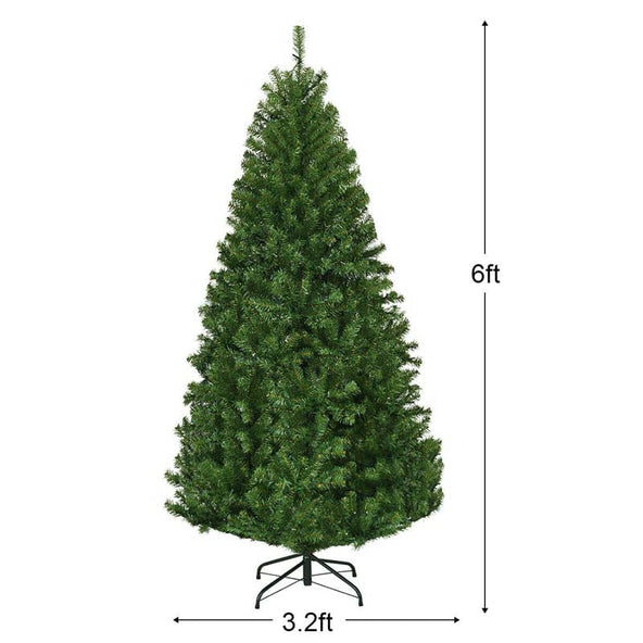 Premium Hinged Prelit Artificial Christmas Tree with Multi-Color LED Lights, 11 Lighting Modes, Metal Stand