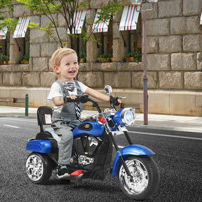 3 Wheel Kids Ride on Chopper-Style Motorcycle, 6V Battery Powered Kids Motorbike Trike Toy with Horn & Headlight