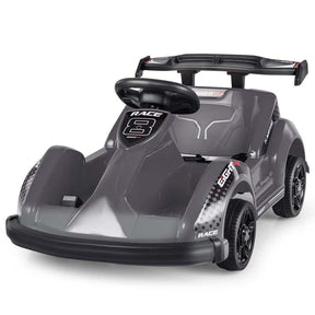 Kids Ride On Go Kart 6V Battery Powered 4 Wheel Racer RC Toy Car with Bumper & Music