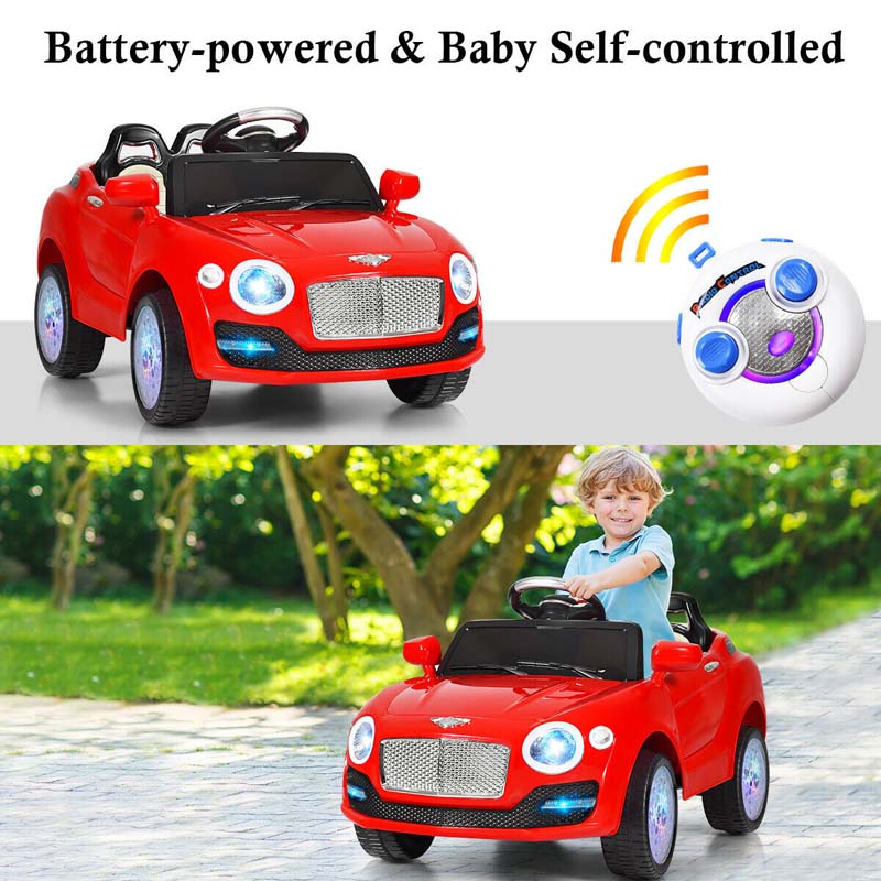 6V Kids Ride on Car, Battery Powered RC SUV Riding Toy Vehicle with Fantastic Headlights & Wheel lights