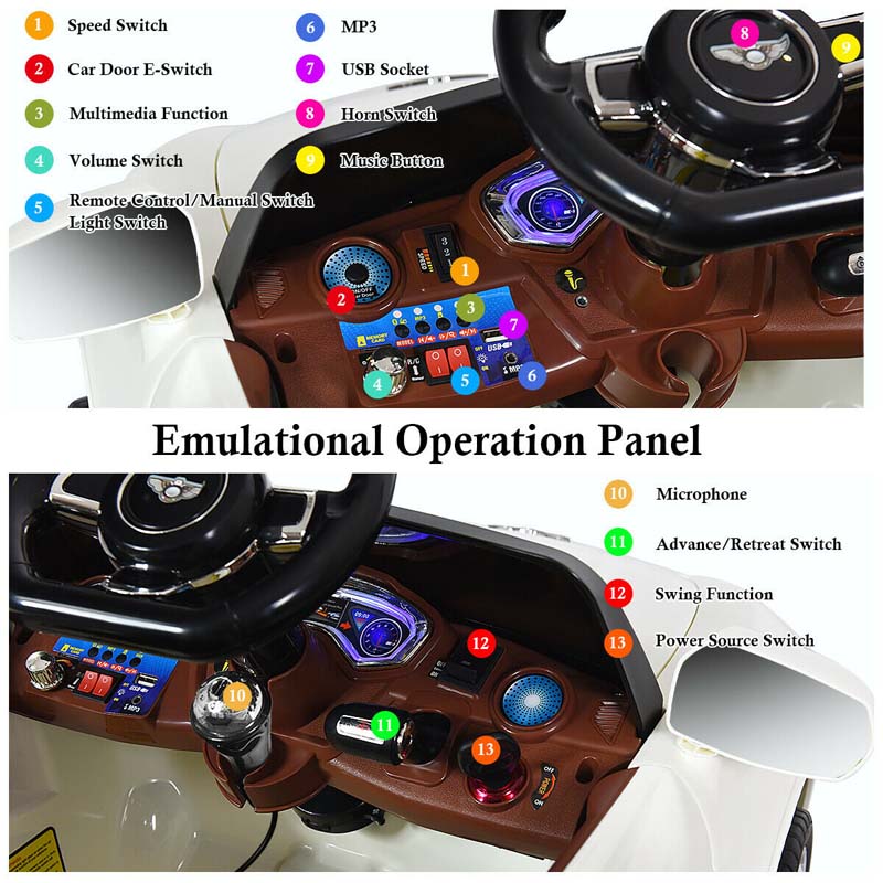 6V Kids Ride on Car, Battery Powered RC SUV Riding Toy Vehicle with Fantastic Headlights & Wheel lights