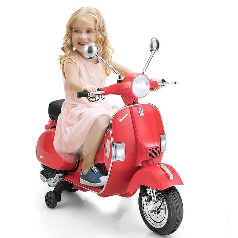Canada Only - 6V Kids Ride on Vespa Scooter with Training Wheels