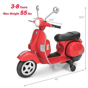 Canada Only - 6V Kids Ride on Vespa Scooter with Training Wheels