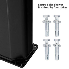 7.2 FT 9.3 Gallon Solar Heated Shower for Poolside Beach Spa, 2-Section Outdoor Shower with Foot Shower Tap