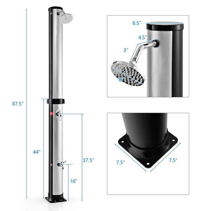 7.2 FT 10 Gallon Solar-Heated Outdoor Shower Sale, Price & Reviews ...