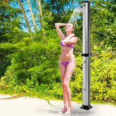 7.2 FT 10 Gallon Solar-Heated Outdoor Shower, 360° Swivel Shower Head Freestanding Shower for Poolside Beach