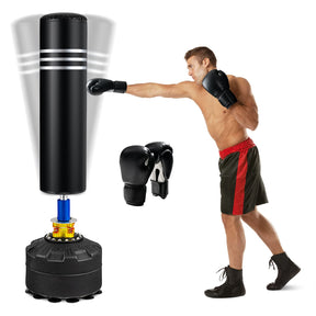 70" Freestanding Punching Bag 220lbs Heavy Boxing Bag with Gloves, Shock Absorber, 12 Suction Cup Base