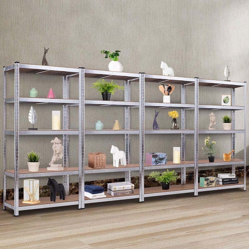 72" x 16" x 36" 5-Tier Storage Shelves Garage Shelving Units Adjustable Tool Utility Shelves Metal Storage Racks