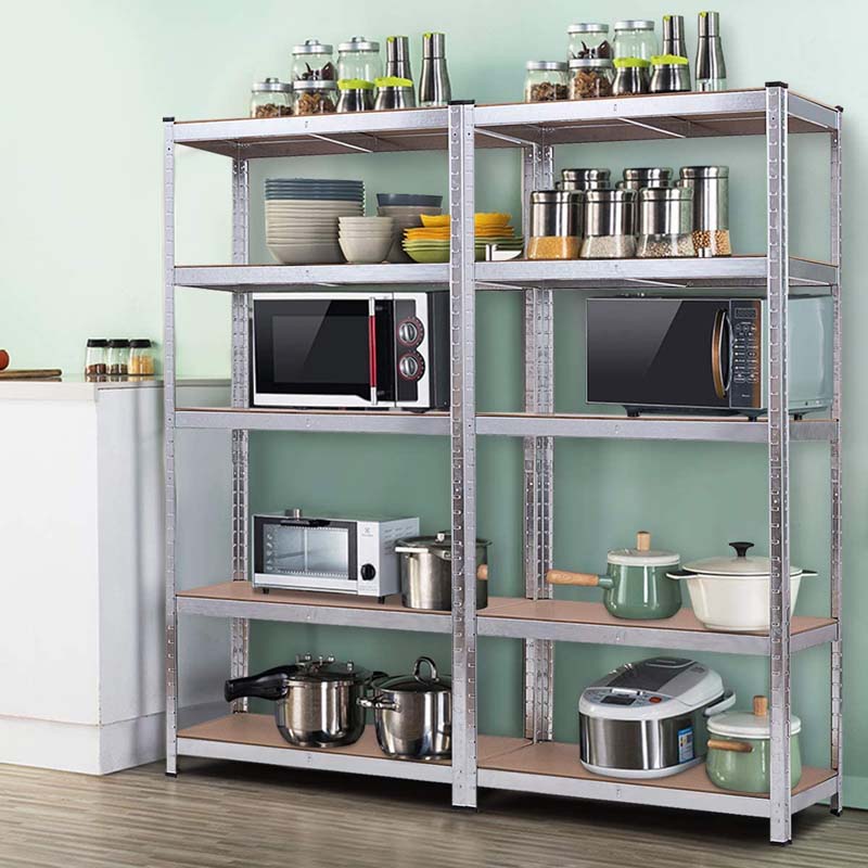 72" x 16" x 36" 5-Tier Storage Shelves Garage Shelving Units Adjustable Tool Utility Shelves Metal Storage Racks