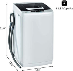 Full Automatic Portable Washing Machine with Drain Pump, 8.8 LBS 2-in-1 Top Load Washer Dryer Combo