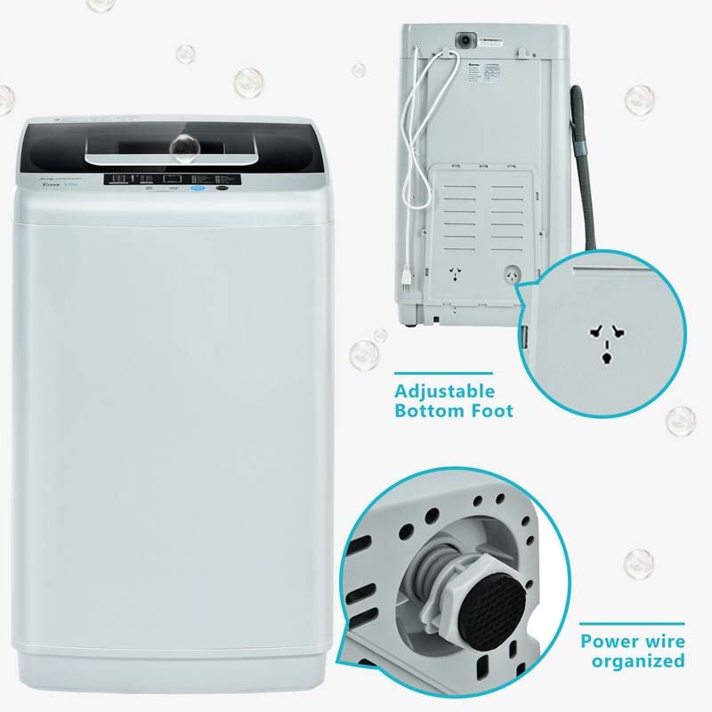 Full Automatic Portable Washing Machine with Drain Pump, 8.8 LBS 2-in-1 Top Load Washer Dryer Combo