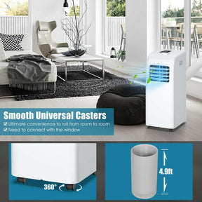 8000 BTU 3-in-1 Portable Air Conditioner with Air Cooling Fan, Dehumidifier Function, Sleep Mode, Remote Control