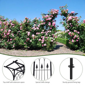 82'' x 20.5'' Wedding Metal Arbor Garden Arch Trellis for Rose Vines Plant Climbing, Outdoor Gardening Walkway Arches