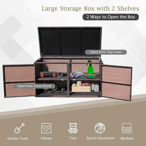 Canada Only - 88 Gallon Rattan Patio Storage Container Box