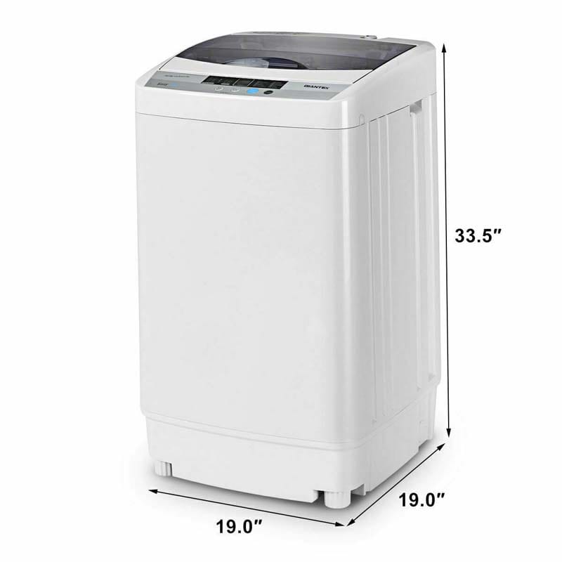 9.92 LBS Portable Washing Machine Built-in Drain Pump, Top Load All In One Washer Dryer Combo for RV Dorm
