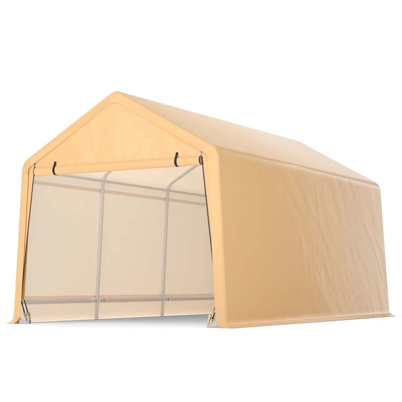 Canada Only - 9 x 17 FT All-weather Heavy Duty Carport Canopy Tent with Roll-up Door