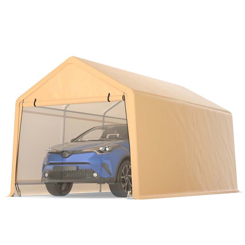 Canada Only - 9 x 17 FT All-weather Heavy Duty Carport Canopy Tent with Roll-up Door