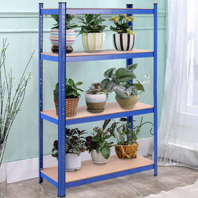 Blue 32" x 16" x 63" 4-Tier Storage Shelving Unit, Heavy Duty Metal Garage Shelf, Adjustable Multi-Use Storage Racks