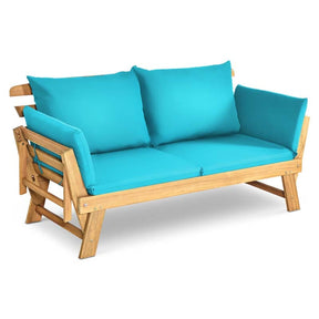 Canada Only - Adjustable Patio Convertible Sofa with Thick Cushion