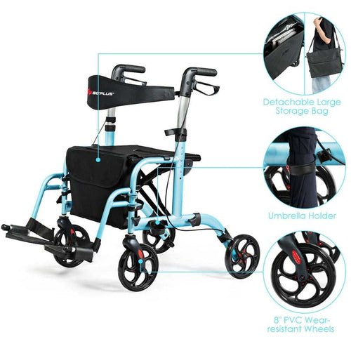 2 in 1 Folding Medical Walker Rollator Sale, Price & Reviews - Eletriclife