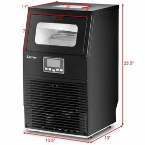 88LBS/24H Commercial Ice Maker, Portable Freestanding Auto-Clean Ice Machine with Scoop