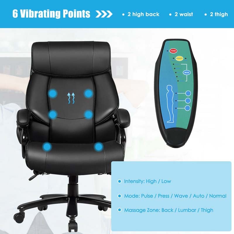 BestOffice Big and Tall Office Chair 400lbs Wide Seat Mesh Desk Chair Massage Rolling Swivel Ergonomic Computer Chair with Lumbar