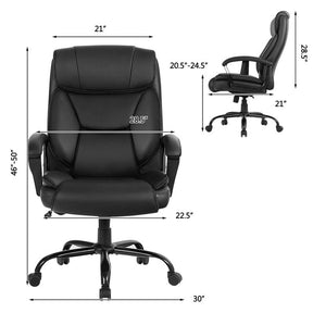 500 LBS Big & Tall Office Chair Massage Executive Chair PU Leather High Back Computer Desk Chair
