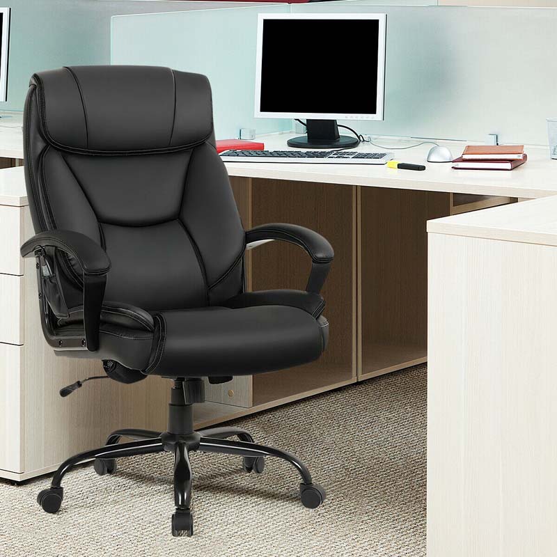 500 LBS Big & Tall Office Chair Massage Executive Chair PU Leather High Back Computer Desk Chair