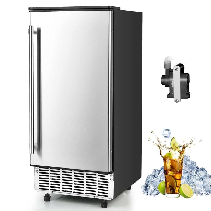 Canada Only - 80LBS/24H 115V Commercial Ice Maker with Drain Pump & 25 lbs Storage Bin