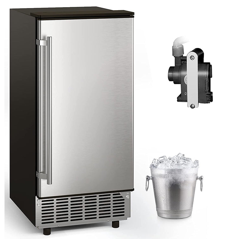 CMICE Commercial Ice Maker Machine, 80lbs/24H Stainless Steel Under Counter  ice Machine, Full Heavy Duty Stainless Steel Construction, Include Water