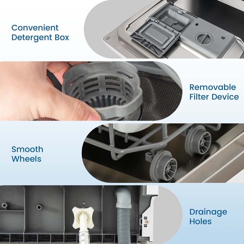 6 Place Setting Compact Countertop Dishwasher