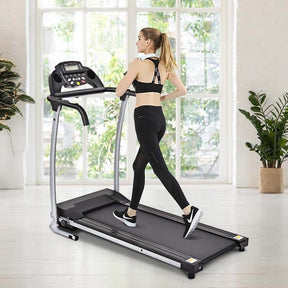 Electric Folding Treadmill, Fitness Compact Running Machine with 12 Preset Programs LCD Monitor