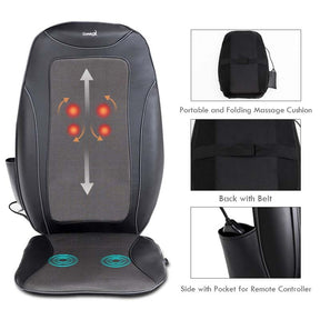 Electric Massage Seat Cushion with Heat, 3D Deep Rolling Kneading Shiatsu Whole Back Massager, Portable Massage Cushion