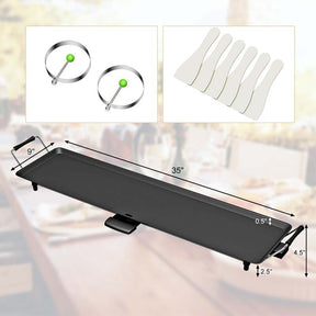 35" Extra Long Nonstick Electric Griddle, BBQ Teppanyaki Table Top Grill Griddle with Adjustable Temperature & Drip Tray