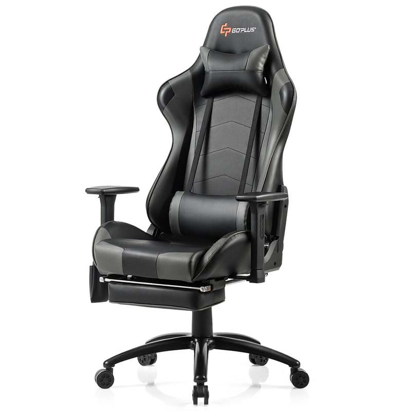 Massage Gaming Chair, Adjustable Ergonomic High-Back E-Sports Racing Chair, Swivel Office PC Chair with Footrest & Lumbar Support