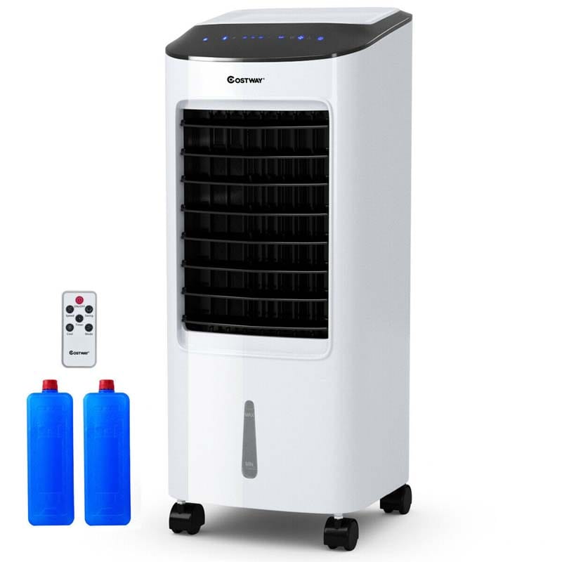 Portable Evaporative Cooler Fan Humidifier with Remote Control, 3 Speeds, 7.5H Timer, 7L Water Tank