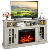 58" TV Console with 23" Fireplace Insert, Fireplace TV Stand for TVs up to 65 Inches, 1400W Electric Fireplace Heater