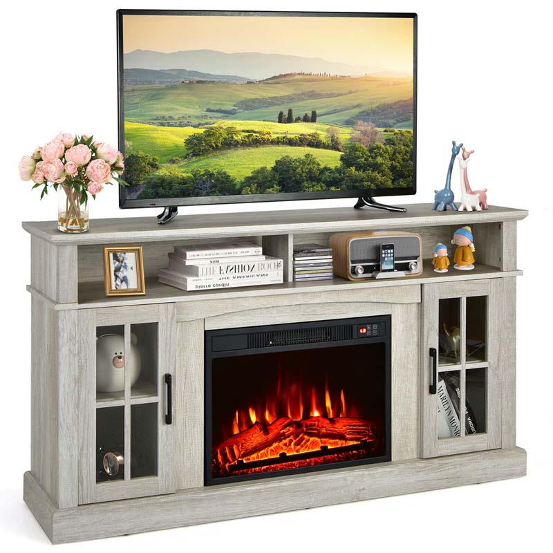 Canada Only - 58" TV Console with 23" 1400W Electric Fireplace Heater