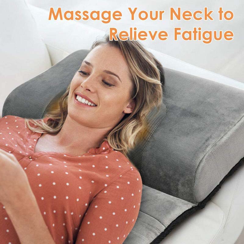 Foldable Heated Massage Mat, Back Lumbar Leg Neck Shiatsu Massager, Massage Mattress Pad Built-in Pillow, Full Body Massage Cushion