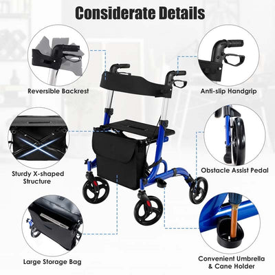 Folding Rollator Walker with 8 inch Wheels Sale, Price & Reviews ...