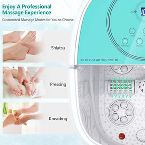 Foot Spa Bath Massager Pedicure Spa Tub with Heat, 2 Rollers, 4 Shiatsu Massagers, Temperature Control, Timer, 3-Angle Shower