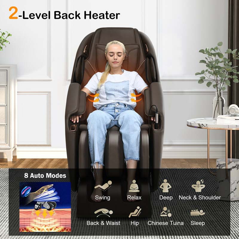 Assembly-Free SL Track Full Body Zero Gravity Massage Chair Recliner with Back Heater