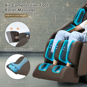 Canada Only - Full Body Zero Gravity Massage Chair with SL Track Heat Assembly-Free
