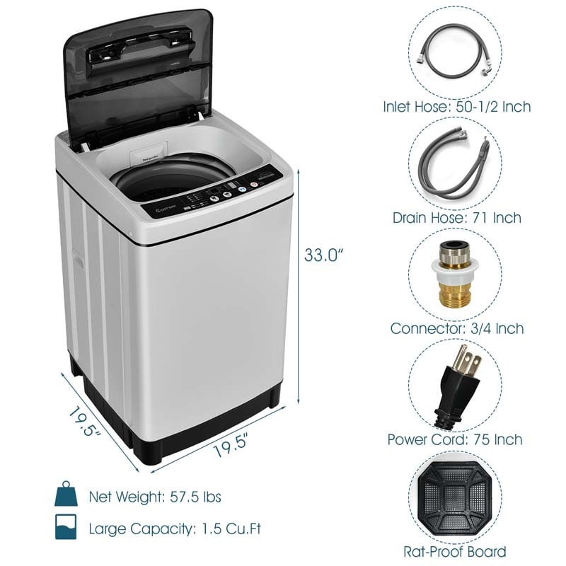 2 IN 1 Automatic Washing Machine Portable Laundry Washer and Dryer Large  17.6lbs