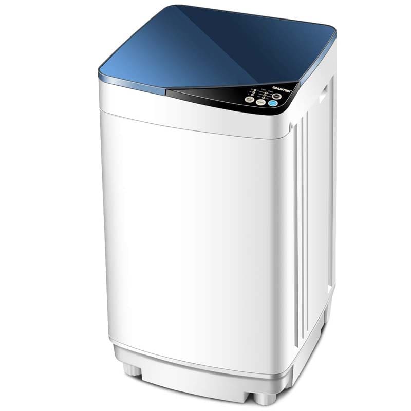 7.7 lbs Full-Automatic Washing Machine Portable Washer & Spin Dryer Built-in Germicidal UV Light & Drain Pump
