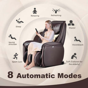 SL Track Full Body Massage Chair Zero Gravity Electric Massage Recliner with Heat, Pillow & Reversible Footrest