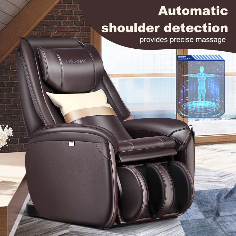 SL Track Full Body Massage Chair Zero Gravity Electric Massage Recliner with Heat, Pillow & Reversible Footrest