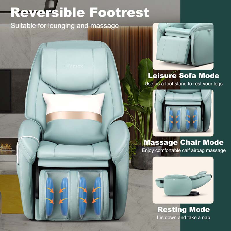 SL Track Full Body Massage Chair Zero Gravity Electric Massage Recliner with Heat, Pillow & Reversible Footrest