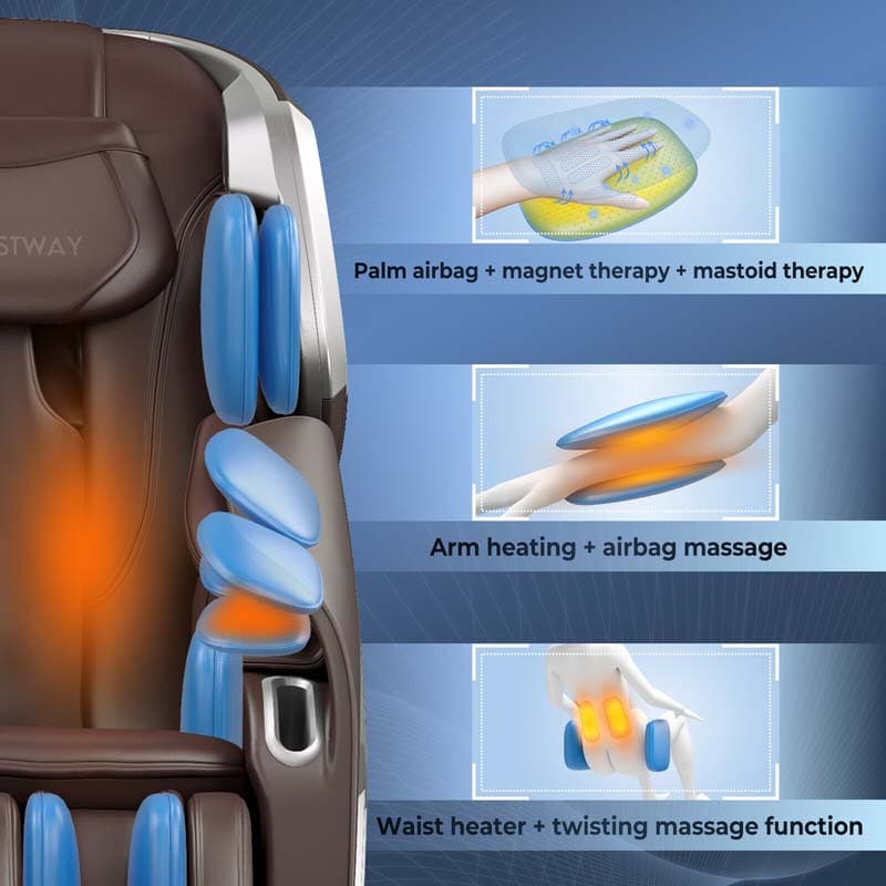 SL Track Full Body Massage Chair Zero Gravity Massage Recliner with LED Mood Lights