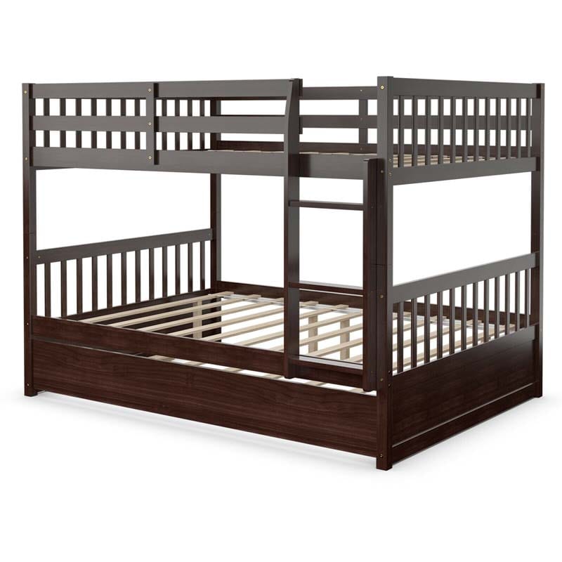 Canada Only -  Solid Wood Full Over Full Bunk Bed Frame with Trundle